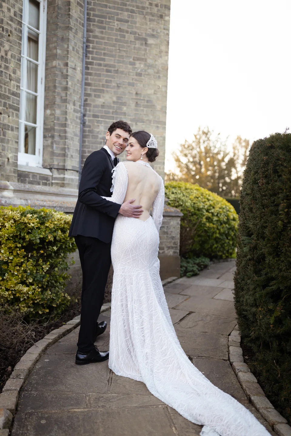 Pen and Joe embracing beside Hedsor House — Buckinghamshire